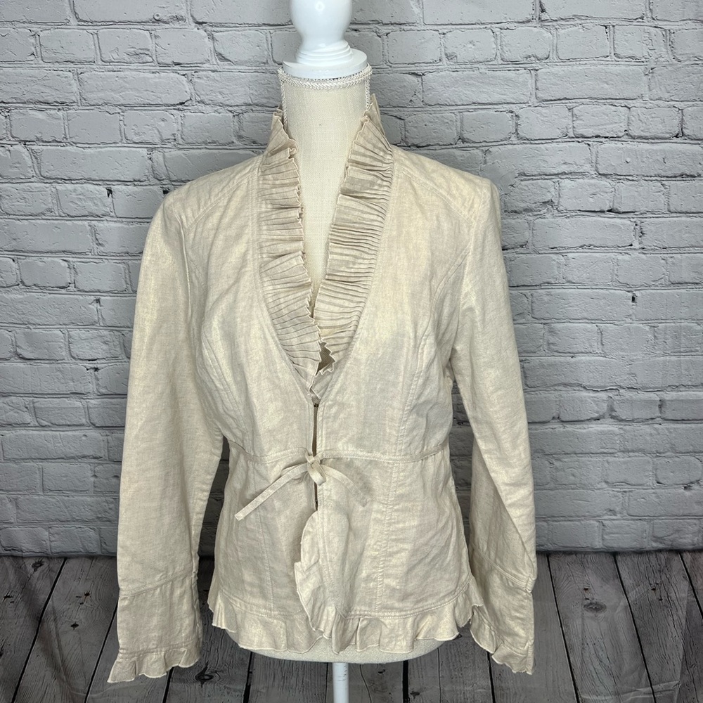 Think tank beige shimmer jacket size small
